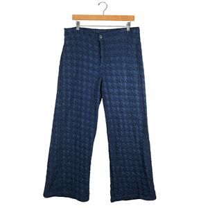 Biya by Johnny Was Embroidered Wide Leg Pants | Navy Blue | Size Large